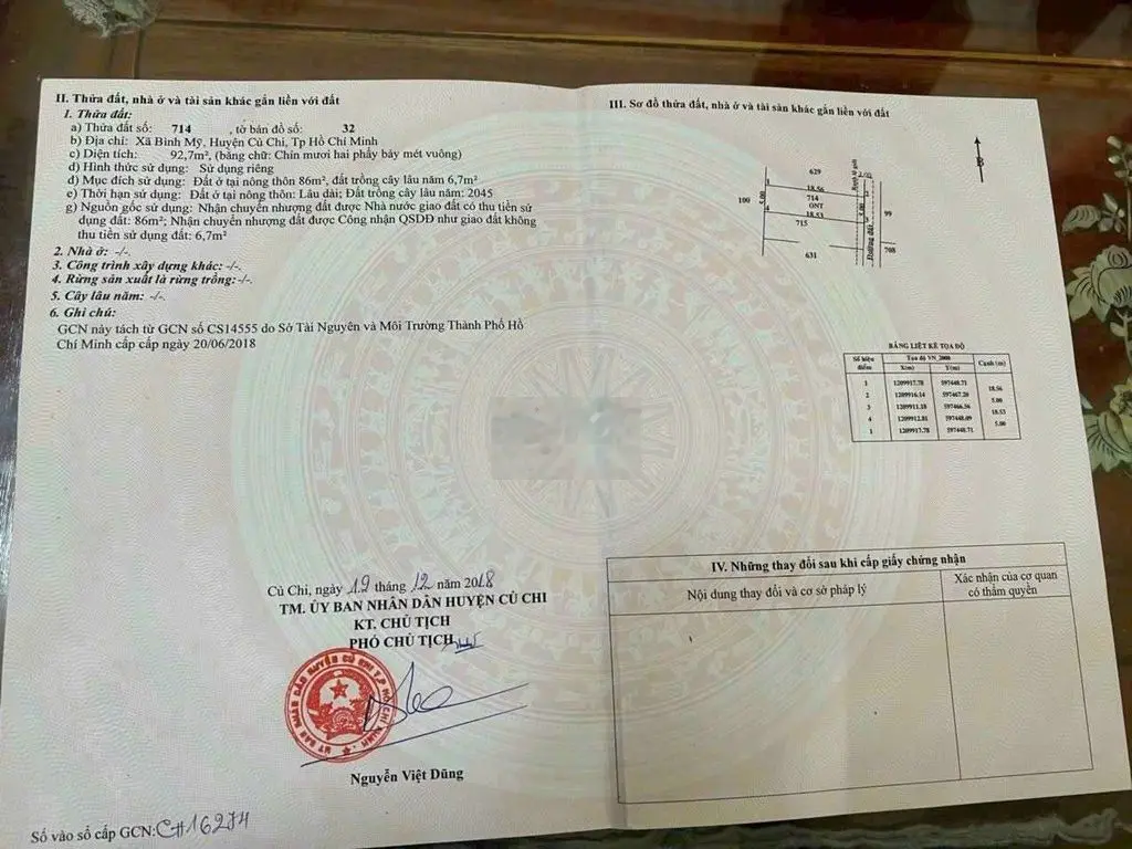 Đất thổ cư xây dựng hoàn công Đường 164 Bình Mỹ Củ Chi
