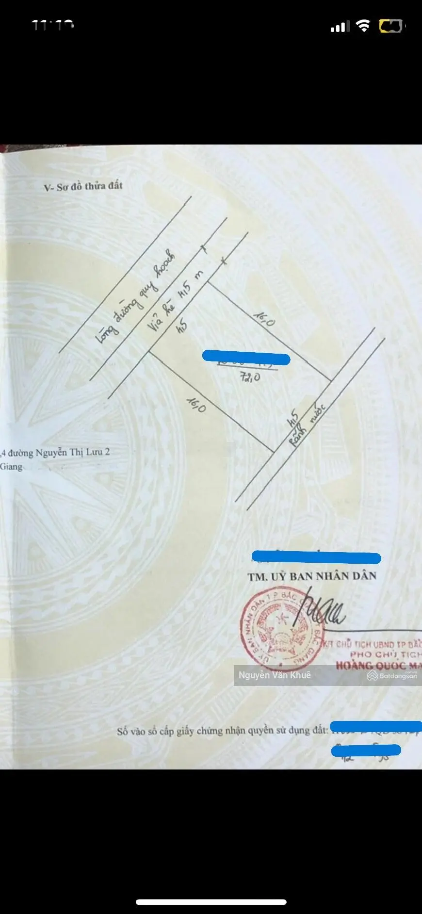 Chính chủ bán đất mặt đường Nguyễn Thị Lưu 2, cách ngã tư giao Hùng Vương 100m, mặt tiền 9m