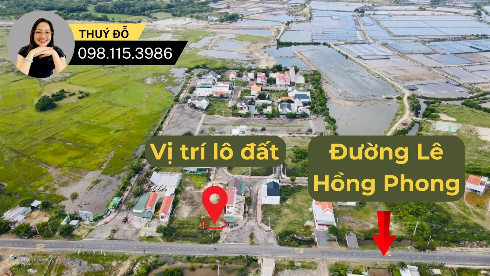 Bán đất 218 m2 gần biển Dốc Lết,mặt tiền đường Lê Hồng Phong, TĐC Mỹ Lương, Ninh Hoà .