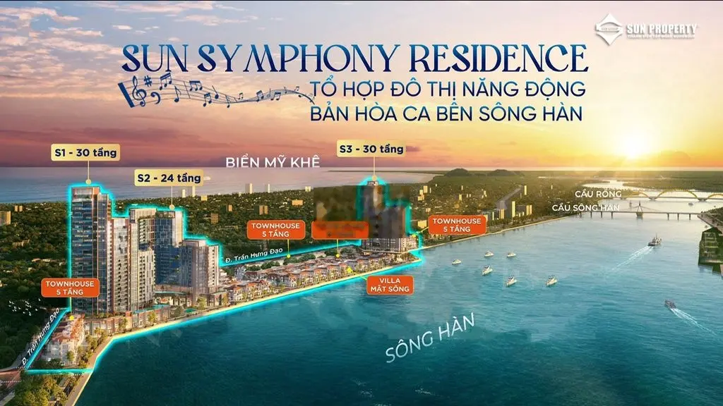 Giá chính thức Sun Symphony Đà Nẵng - 2,1 tỷ/ căn full VAT/ ck 19%