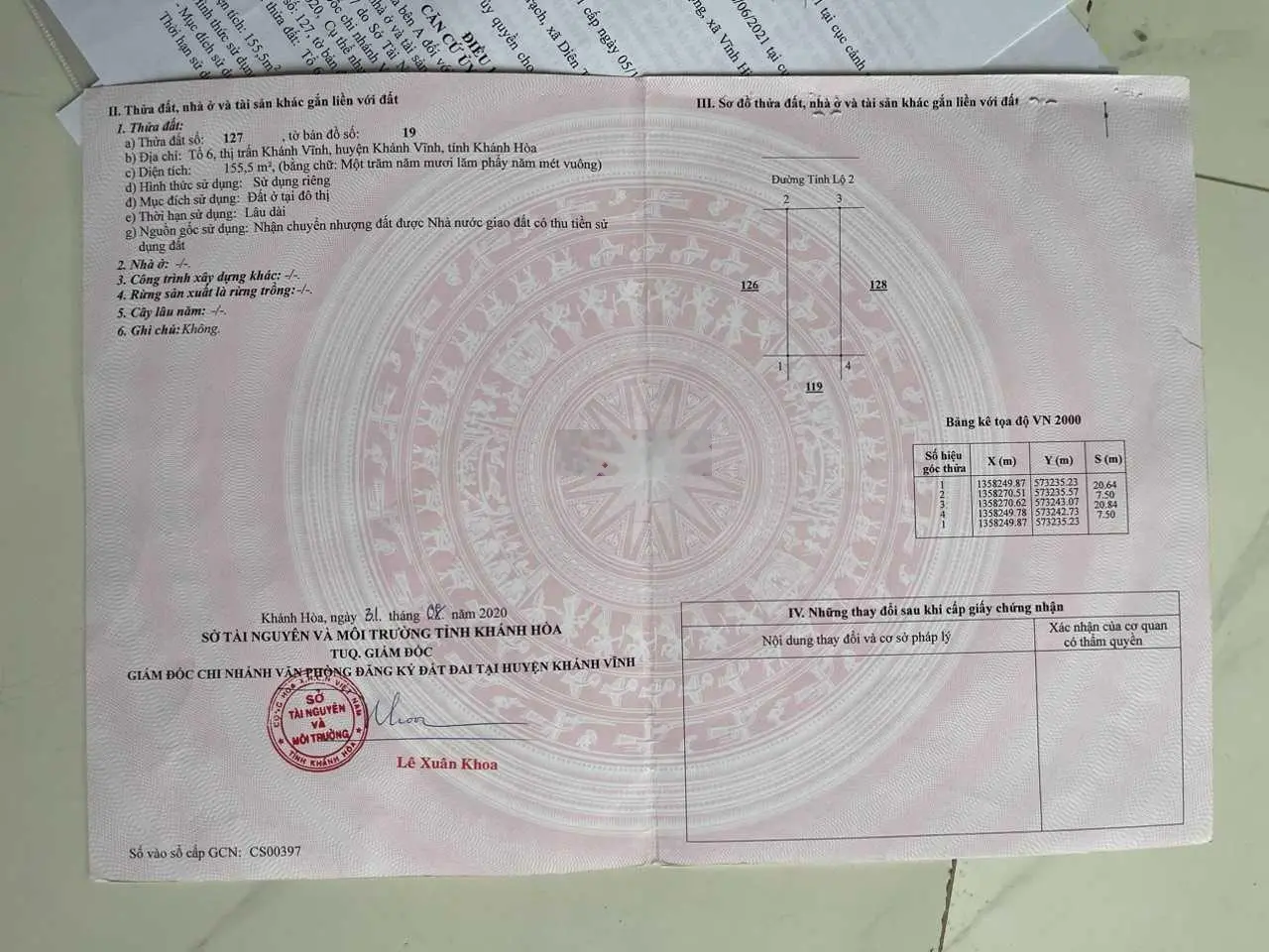 Bán đất giá: 1,4 tỷ (Chính chủ. ) DT. 155,5 m2 thổ cư 100%