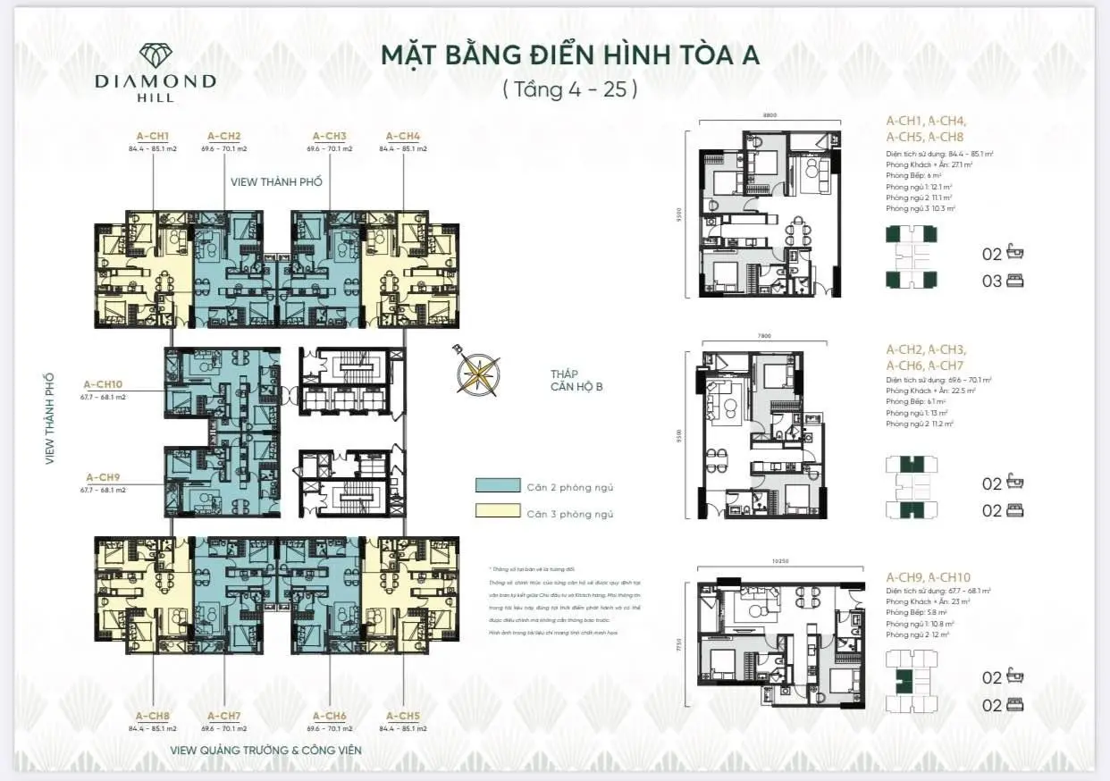 Bán căn hộ sân vườn dự án Diamonhill bắc giang, mặt đường Hoàng Quốc Việt, giá chỉ từ 18,3triệu/m2