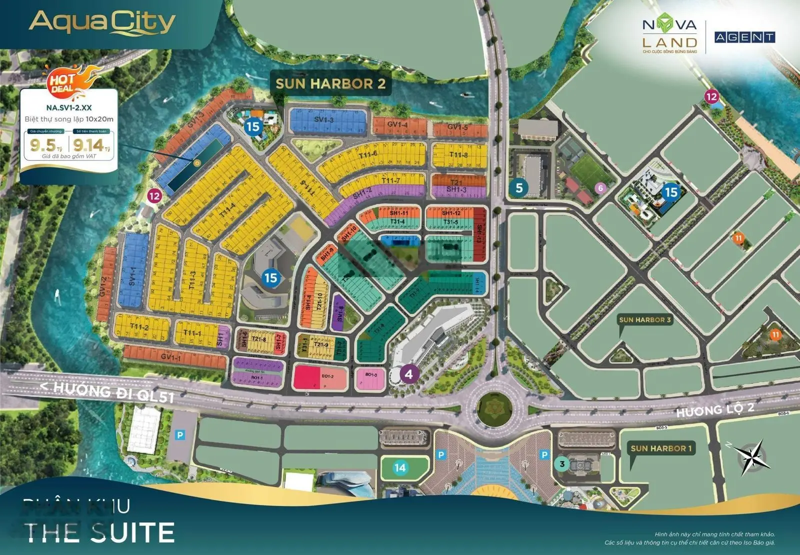 Biệt thự Song lập 10x20 siêu đẹp The Suite Aqua City giá 8.9 tỷ thấp nhất thị trường - PKD Novaland