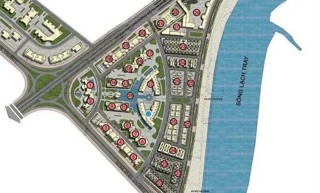 Chuyển Nhượng Liền Kề Dự Án Waterfront Hải Phòng giá Chỉ 8,1 tỉ giai đoạn 2 Diện Tích 96m2