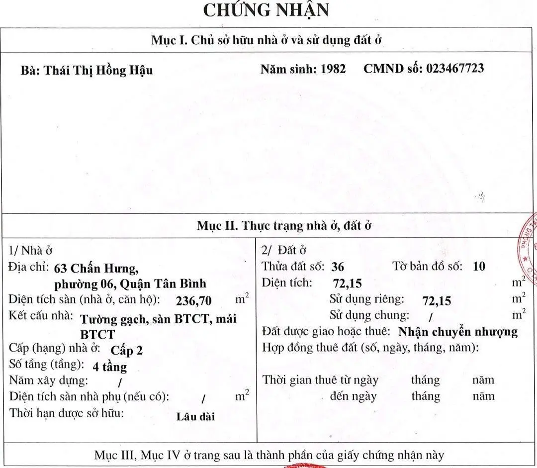 Bán Gấp! Mặt Tiền Kinh Doanh Số 63 Đường Chấn Hưng Phường 6 Q Tân Bình - Gần Ngay Khu Xá Bắc Hải