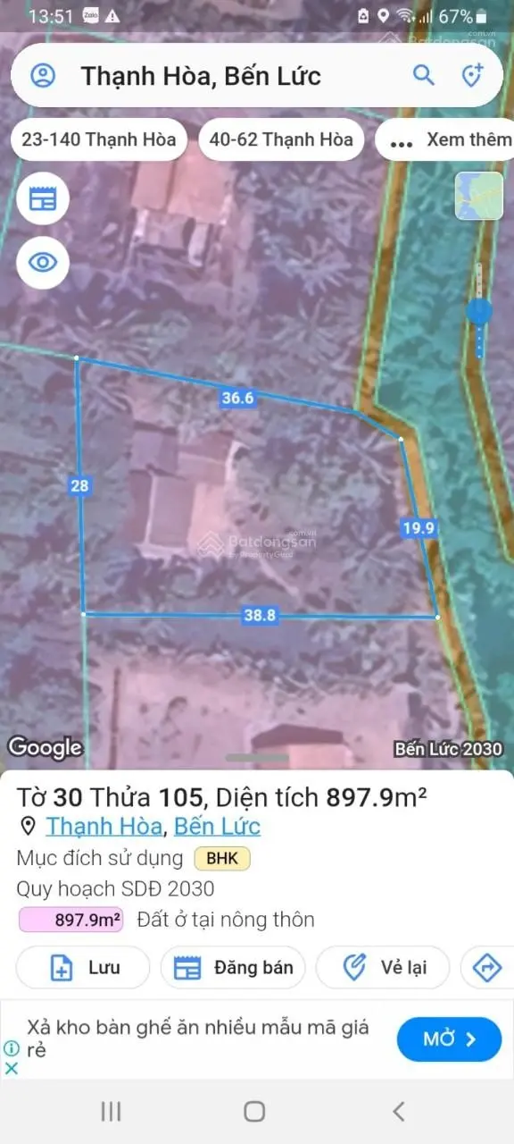 Đất ở lâu năm cần bán. Gần UBND xã Thạnh Hoà
