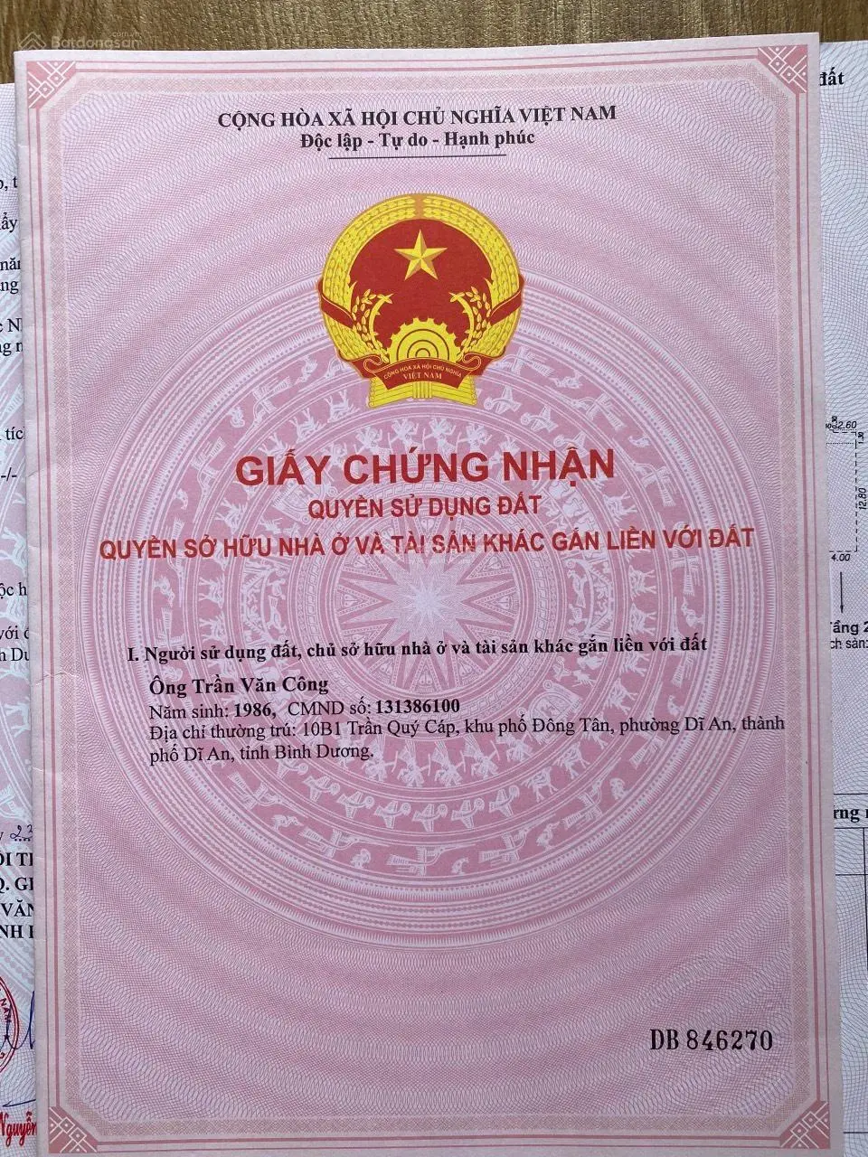Nhà bán chính chủ sổ hồng có hoàn công - kế bên chợ Dĩ An 1