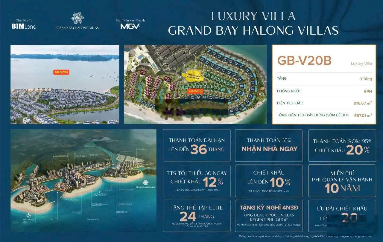 Biệt thự biển vip nhất da grand hạ long villas tầm nhìn trực vịnh sống cạnh kì quan tdtd 916m 185tỉ