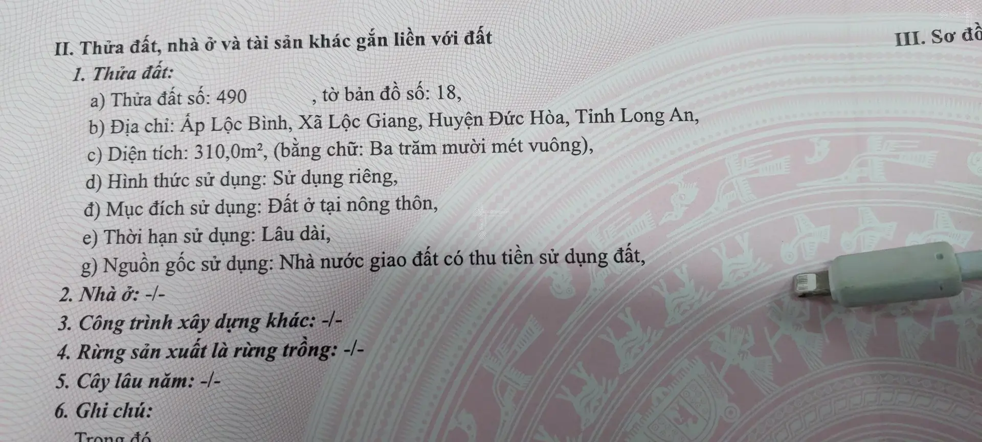 Bán đất giá 3,9 tỷ VND. Mặt tiền bê tông 5m, ngang 22 x 32m, 2 mặt tiền, thổ cư 310m2