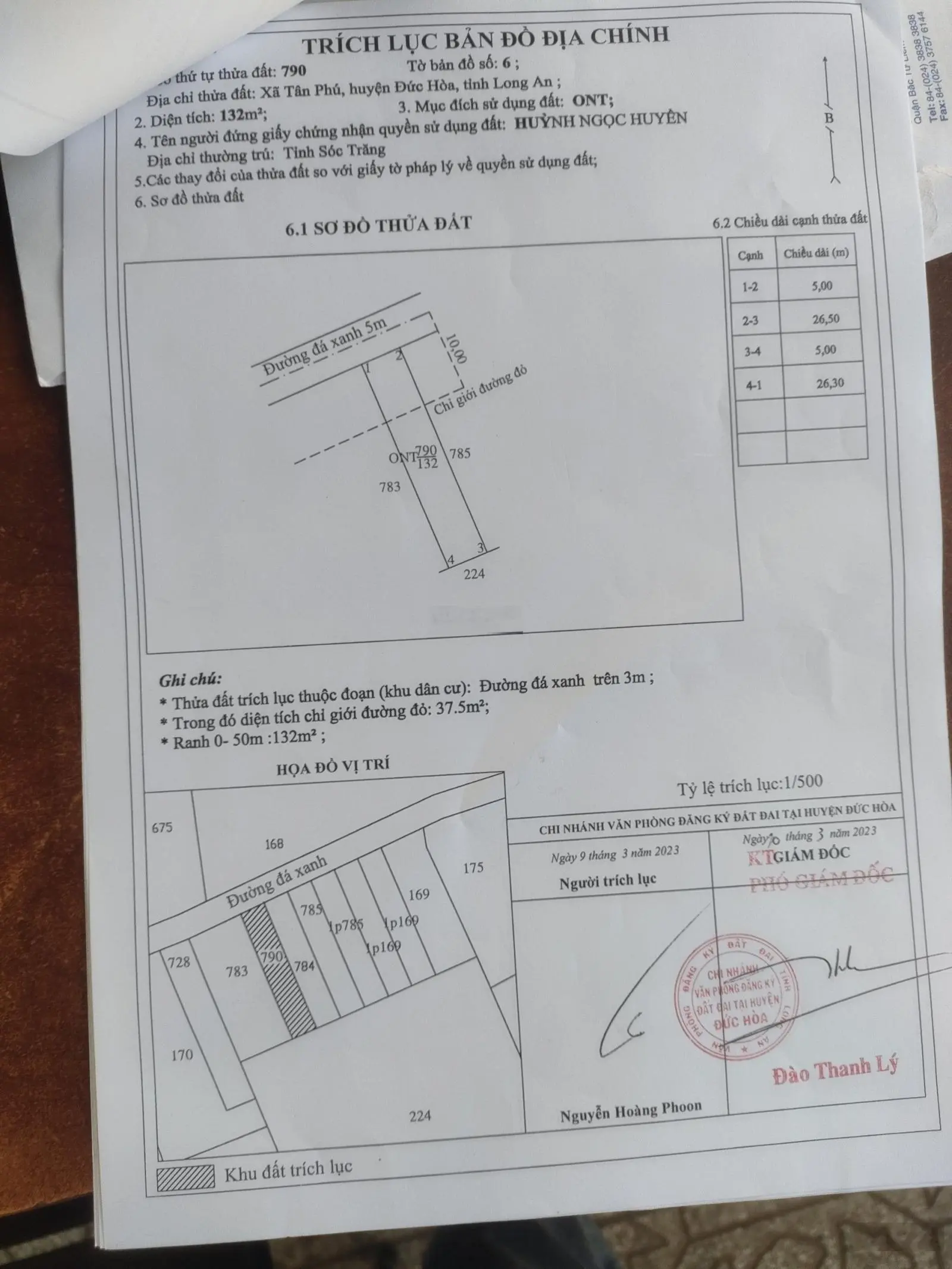 Đất Mặt Tiền Út Trò- Ông Thơ 132m2 780 Triệu. Kẹt Bán Gấp.