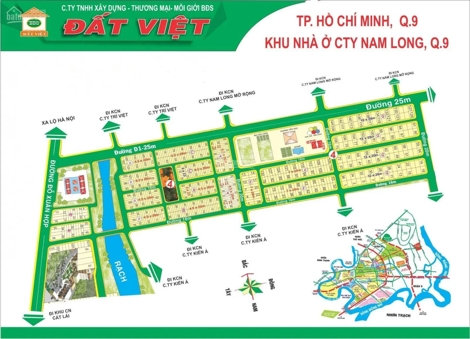 Cần bán gấp lô B dự án Nam Long, Q9, vị trí gần công viên, DT 4,5x20m, hướng Tây Bắc, cần bán