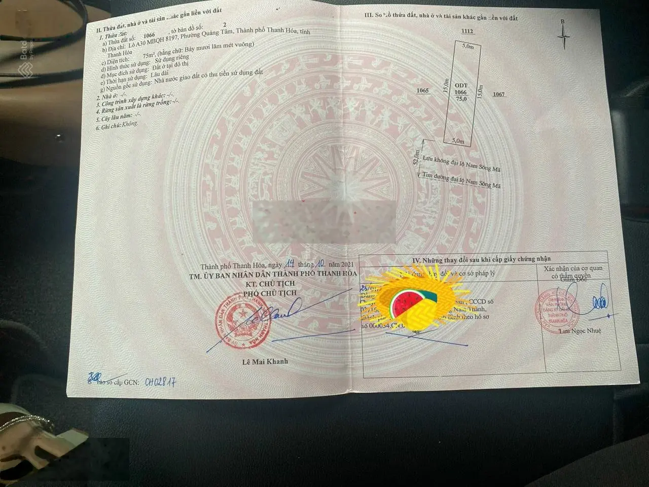 Chính chủ cần bán cặp lô đầu ve MBQH 8197 Phường quảng tâm TP Thanh Hóa