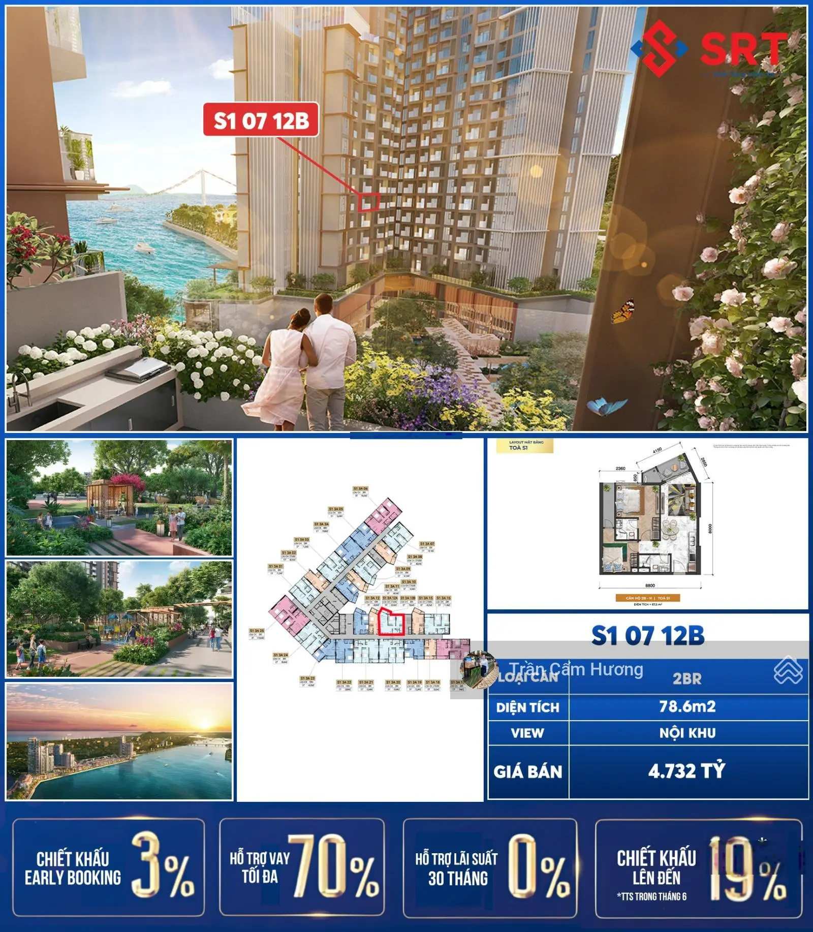 Cẩm Hương - Quỹ căn 2Br+1 Sun Symphony chỉ từ 55 triệu/m2/Hỗ trợ vay lên đến 70% ân hạn lãi gốc 36T