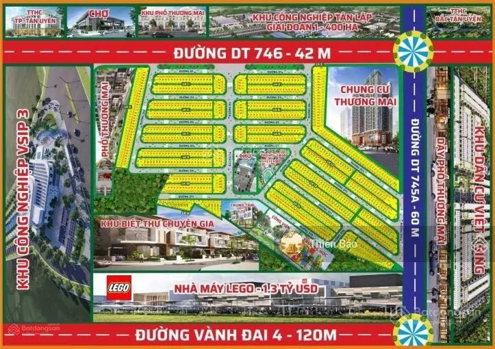 Bán đất dự án Smart City /80m2 (5m x 16m), ngay đường ĐT 746 - Bắc Tân Uyên - Bình Dương