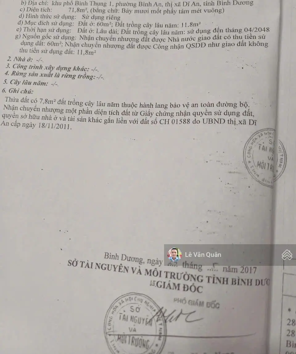Bán nhà bình an dĩ an gần làng đại học