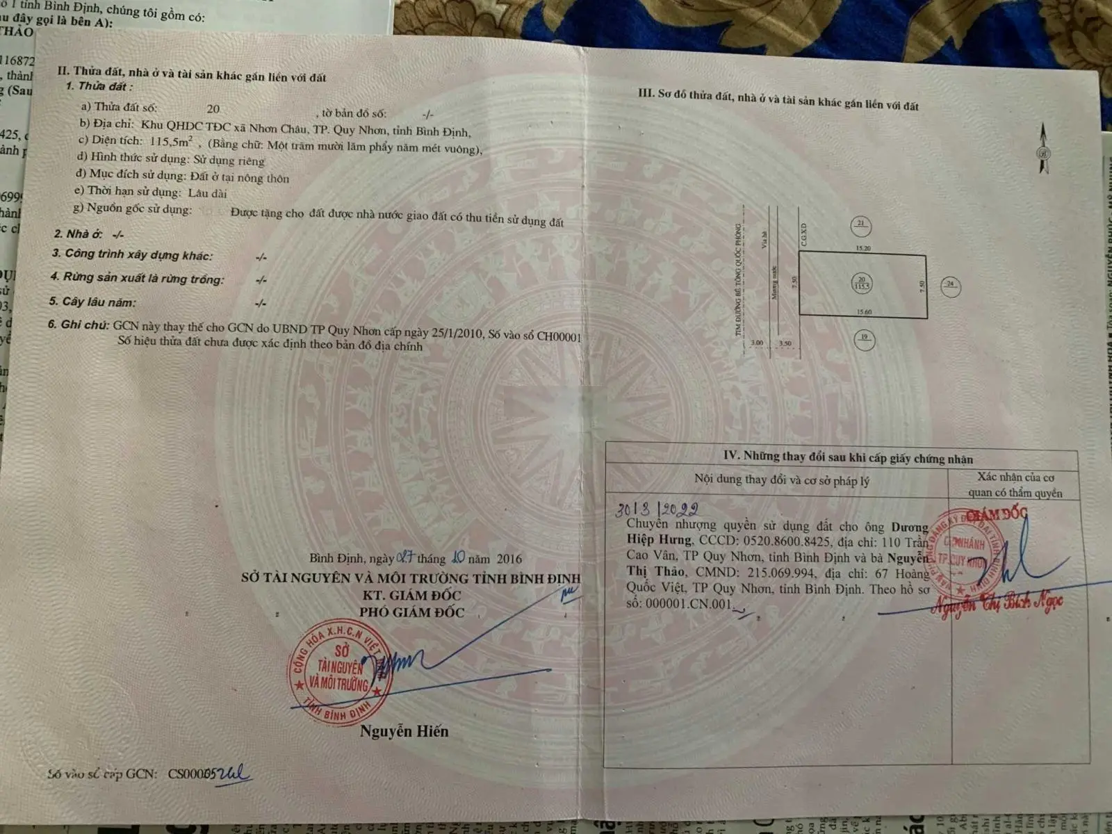 Đất nền Đảo Cù Lao Xanh - Nhơn Châu. 15*15m sổ hồng 100% thổ cư