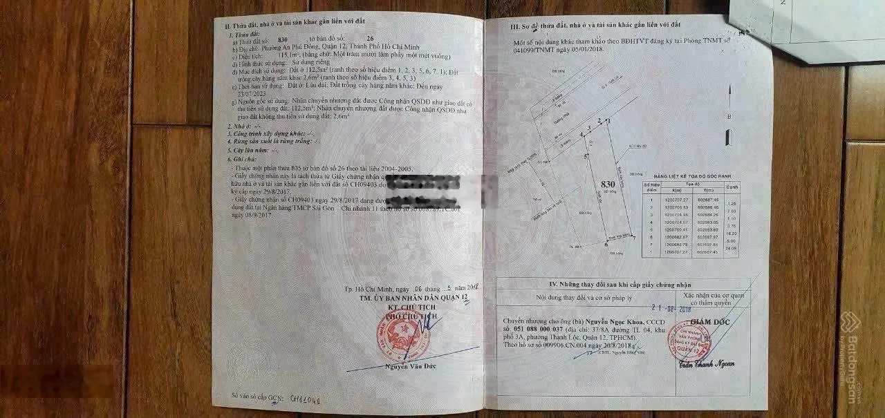 Bán đất hẻm 52 đường Vườn Lài, P. An Phú Đông Q12 mặt Rạch Võ Đông Nhì, xây 4.5 tấm (DT 5x23m)