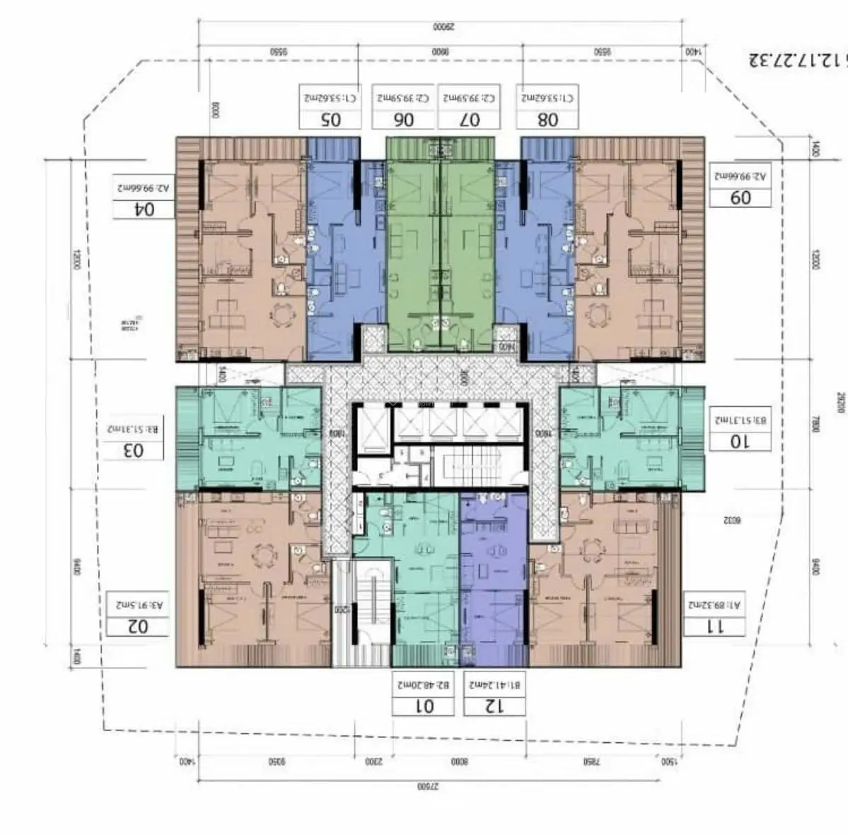 Thái Nguyên Tower bán căn 05 53.7m 2PN 2WC giá 24tr/m2
