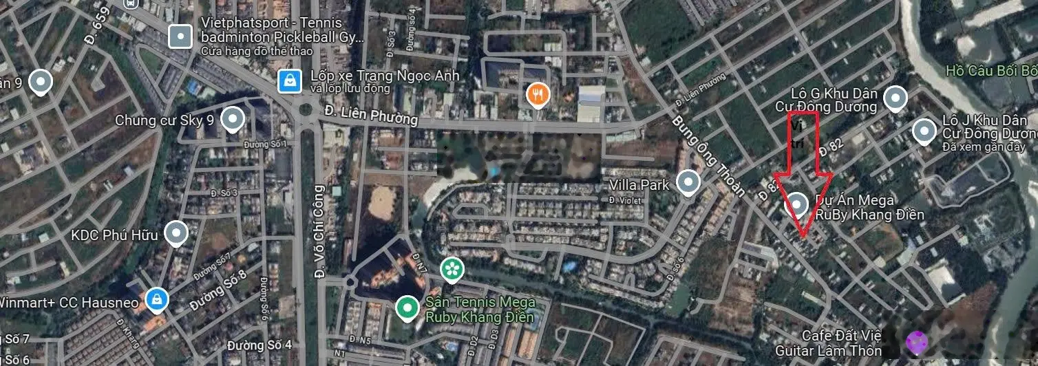 Bán đất hẻm 78 Bưng Ông Thoàn đối diện Villa Park Cách vòng xoay Liên Phường 500m