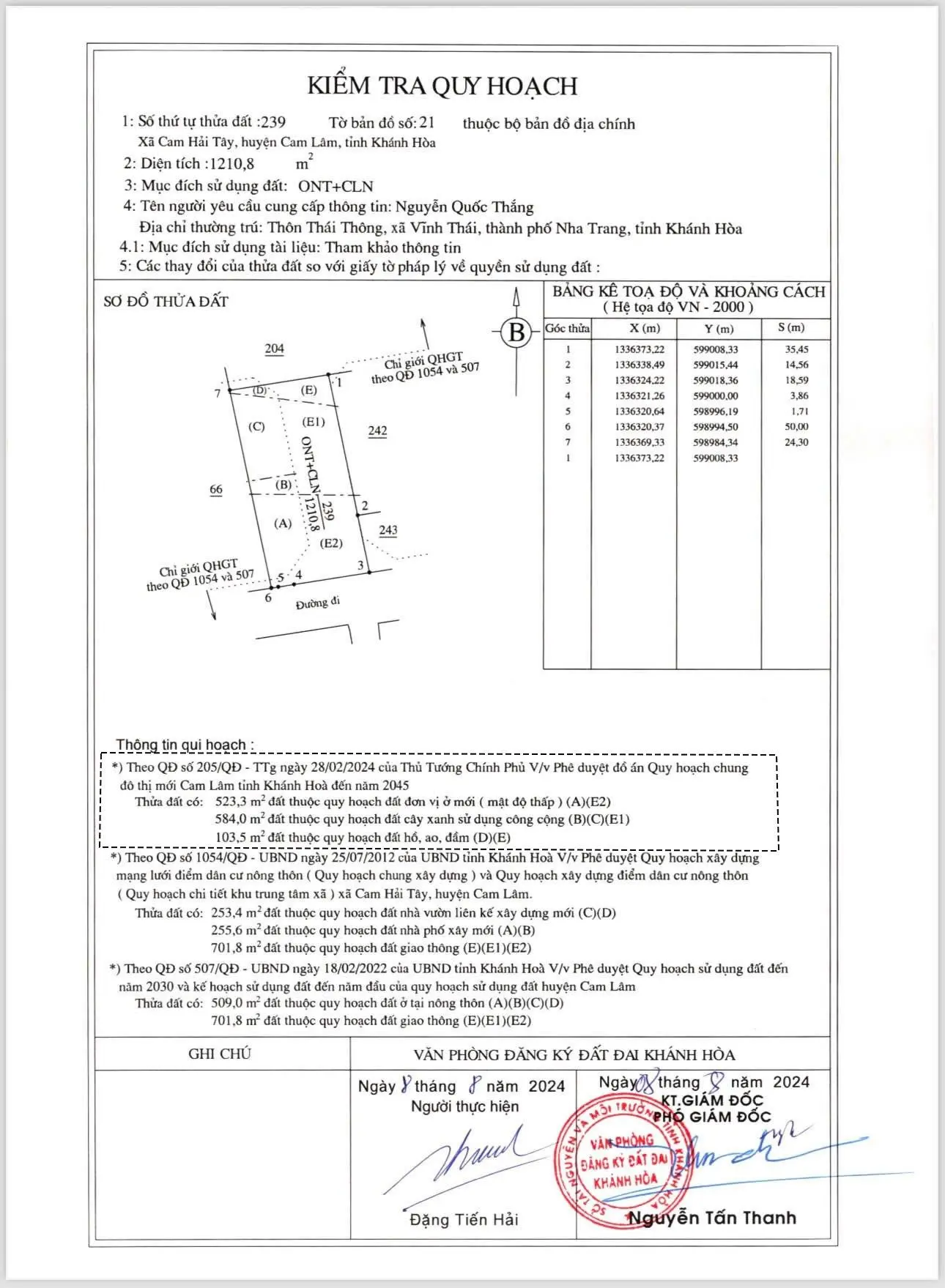 Cắt lỗ 2,8 tỷ lô đất view sông theo QH mới nhất Cam Lâm T8/2024