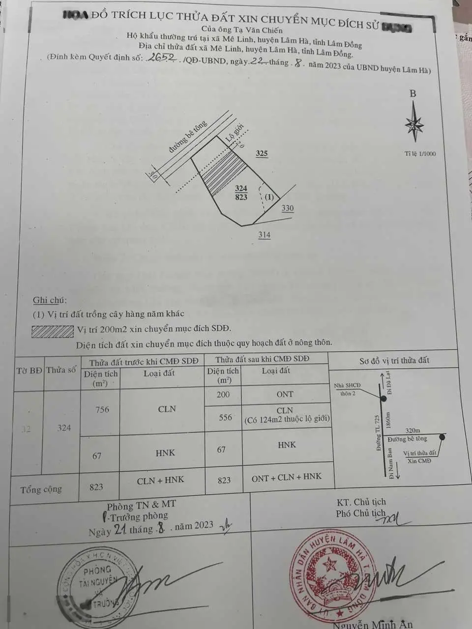 Chính chủ bán lô góc 2 mặt tiền gần tỉnh lộ 725 xã Mê Linh giá chỉ 2.5 tỷ