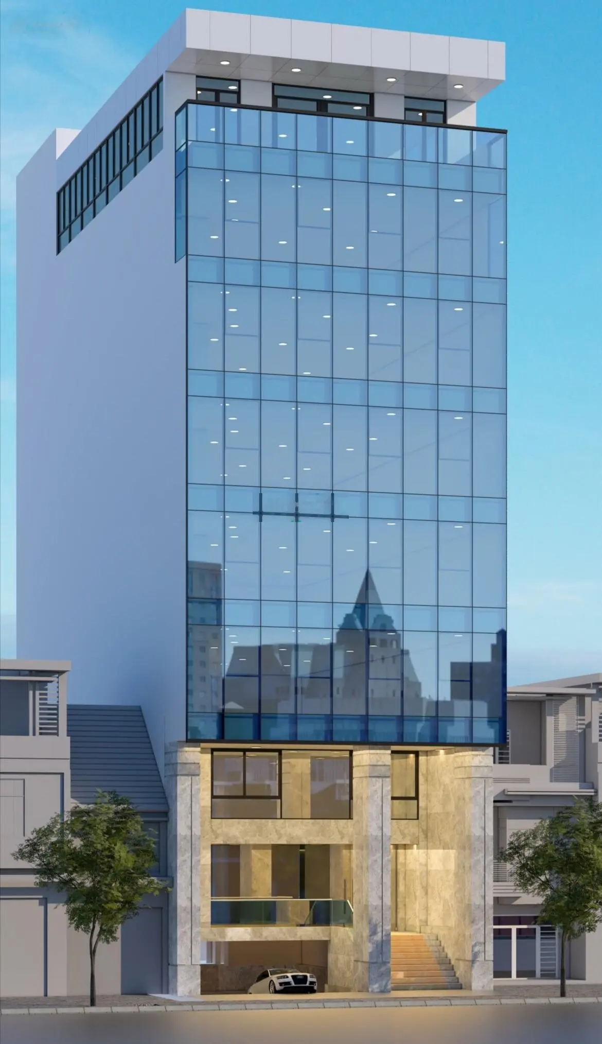 Bán Tòa văn phòng Thái Hà 134m2 * 9 tầng, mt 7.1m, ô tô tránh, vỉa hè, dòng tiền 1.2 tỷ/năm, 55 tỷ