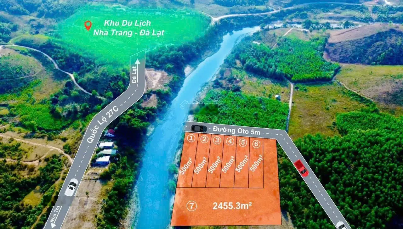 Bán đất giáp Sông Cái và Quốc lộ 27C đi từ Nha Trang lên TP Đà Lạt