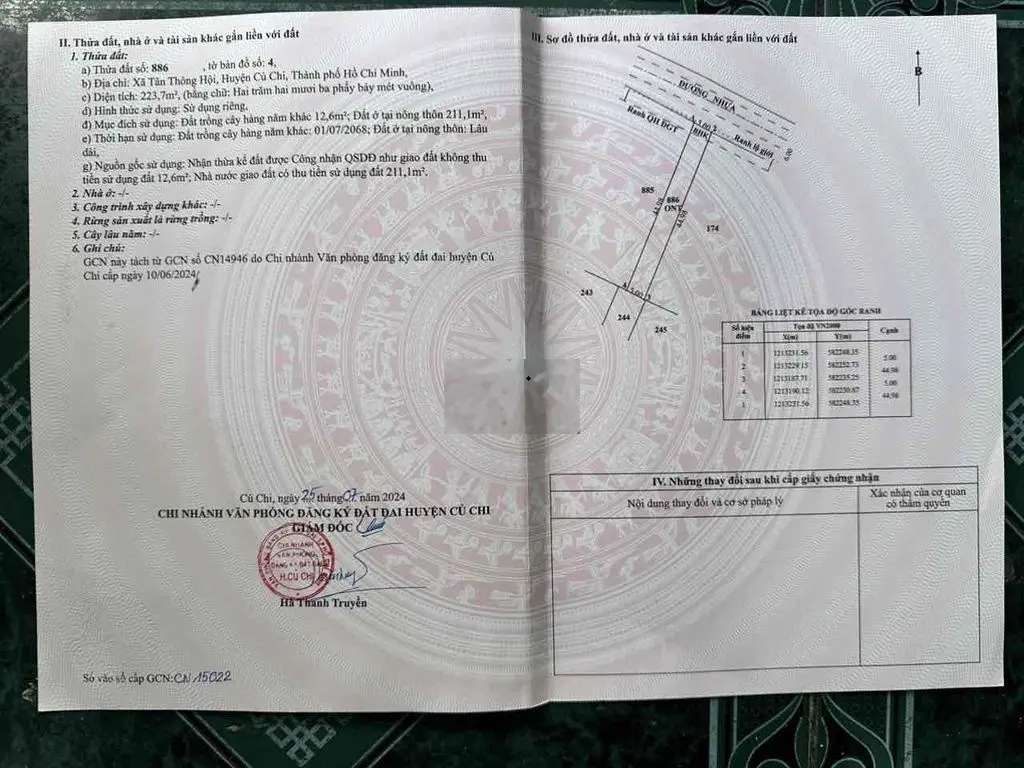 Mặt tiền nhựa 10m full thổ cư gần đường Liêu Bình Hương QL22 Củ Chi