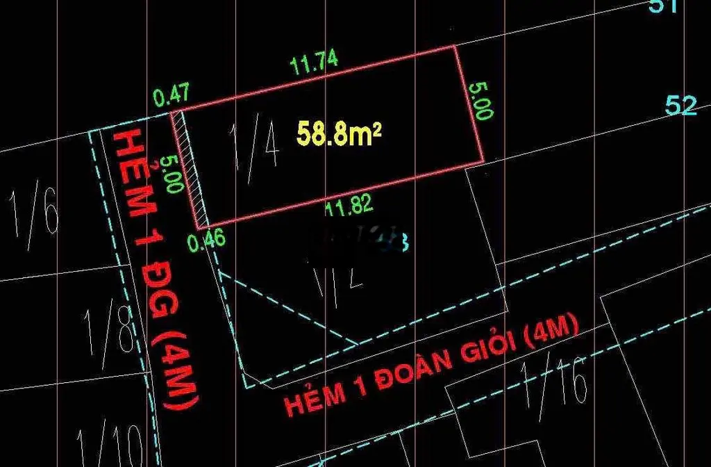 Hẻm trước nhà 4m Đoàn Giỏi 5x12m