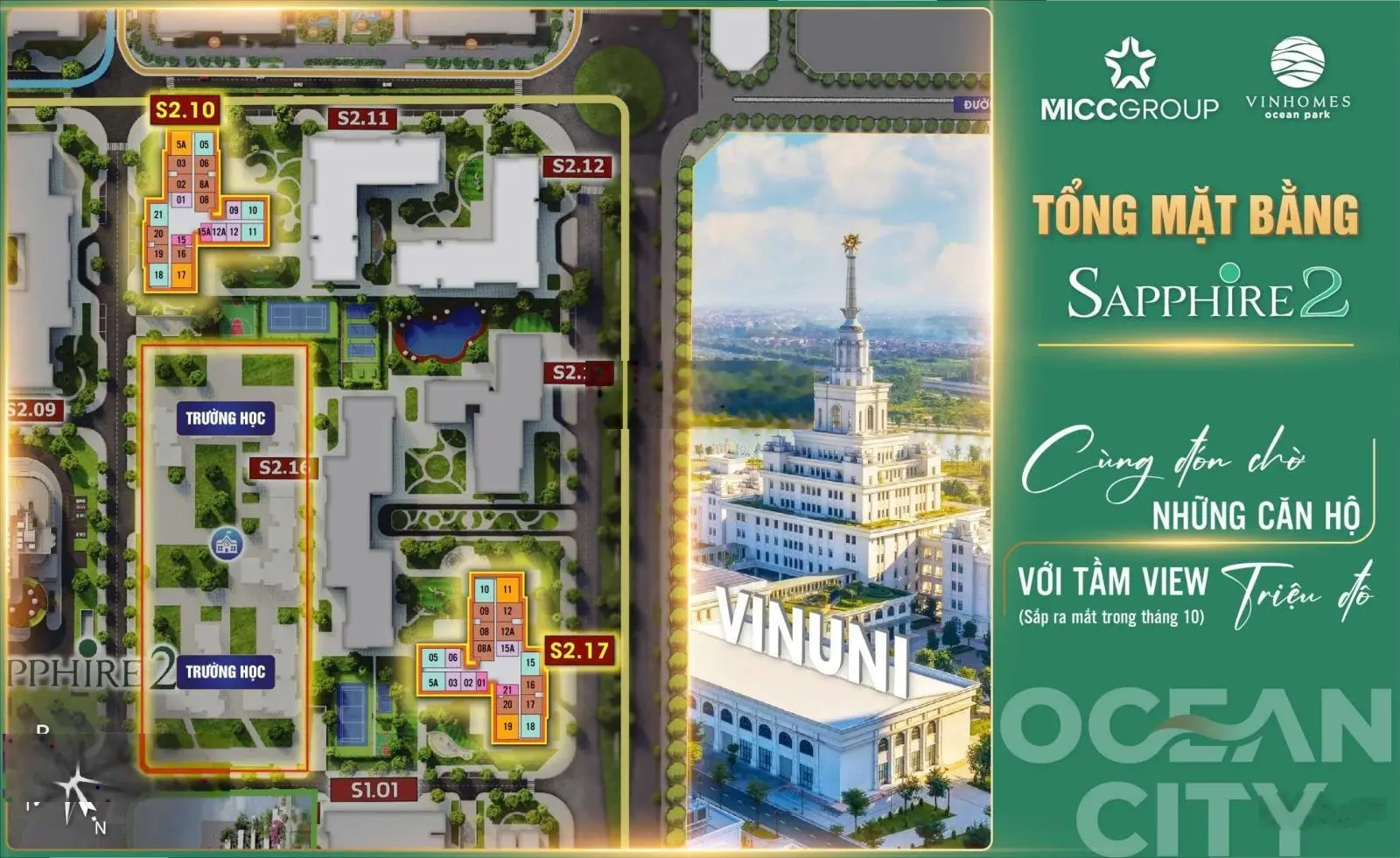 Hàng hiếm toà S2.17 view Đại Học Vin Uni chính thức mở bán, giá chỉ từ 5xtr/m. Hotline 0928 789 ***