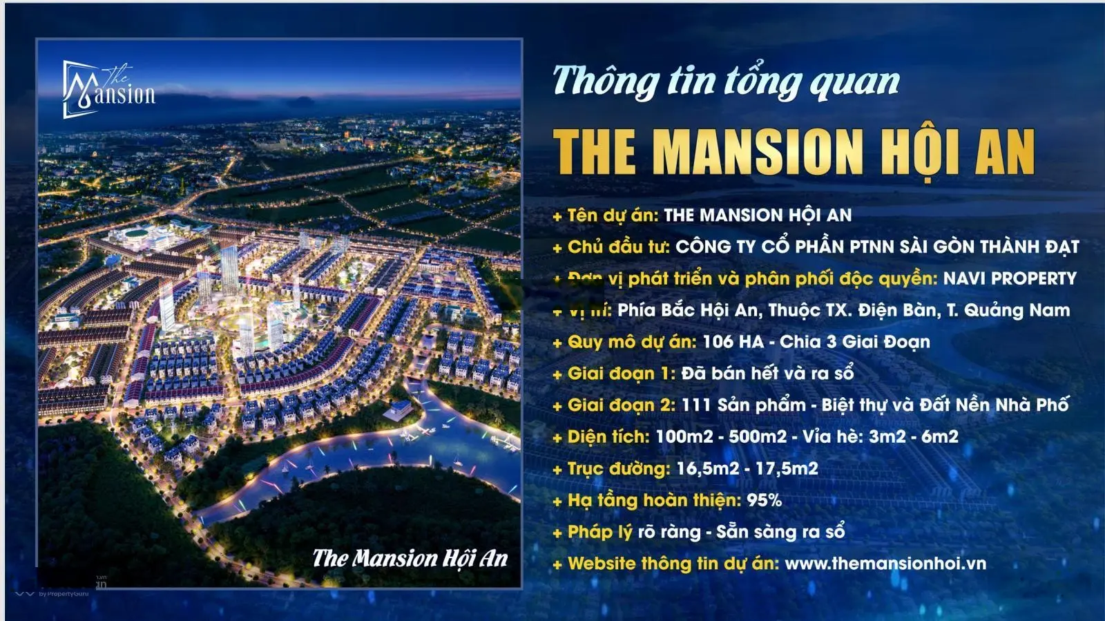 Đất nền dự án The Mansion Điện Nam Đông phía Bắc Hội An, diện tích 168m2 giá chỉ từ 15tr/m2