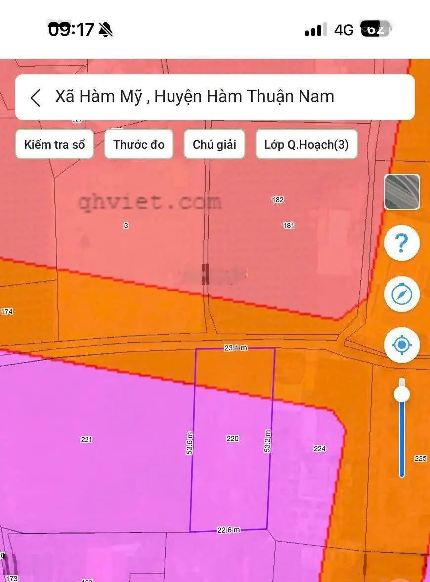 Bán gần 1.3 sào Hàm Mỹ sát Quốc Lộ Và 719B có sẵn 300m2 thổ cư