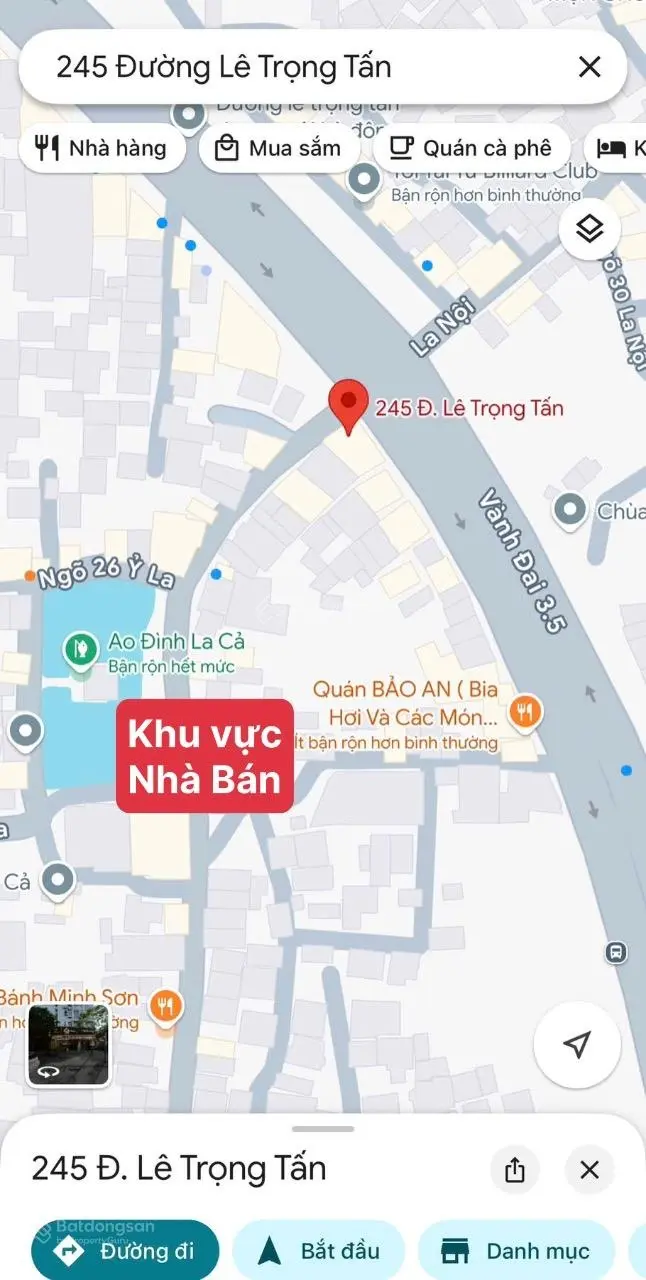 LÊ TRỌNG TẤN- DƯƠNG NỘi.LÔ GÓC 40m2- 4Tầng-5.12Ty.Sổ cất két,nở hậu-ngõ 3gác- Nở hậu.20m OTO Đỗ .