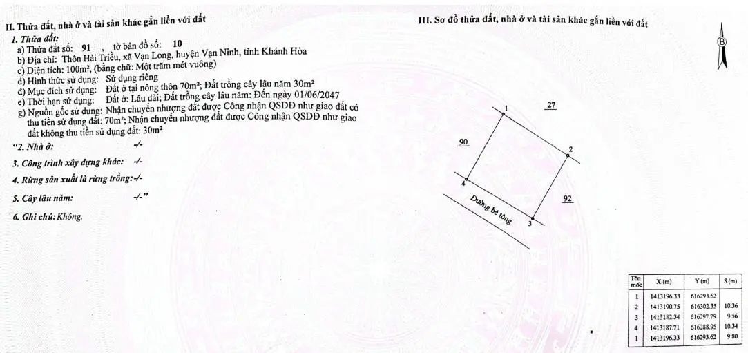 Bán đất trung tâm KĐT Cổ Mã - Tu Bông - KKT Vân Phong