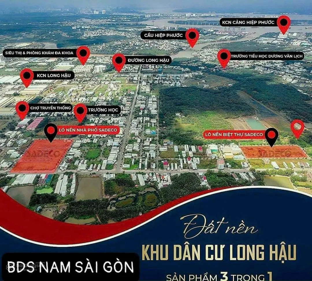 Rẻ nhất dự án chỉ với 1tỉ9 có ngay nền sổ đỏ KDC Nam Sài Gòn Long Hậu, liên hệ ngay 0909 662 ***