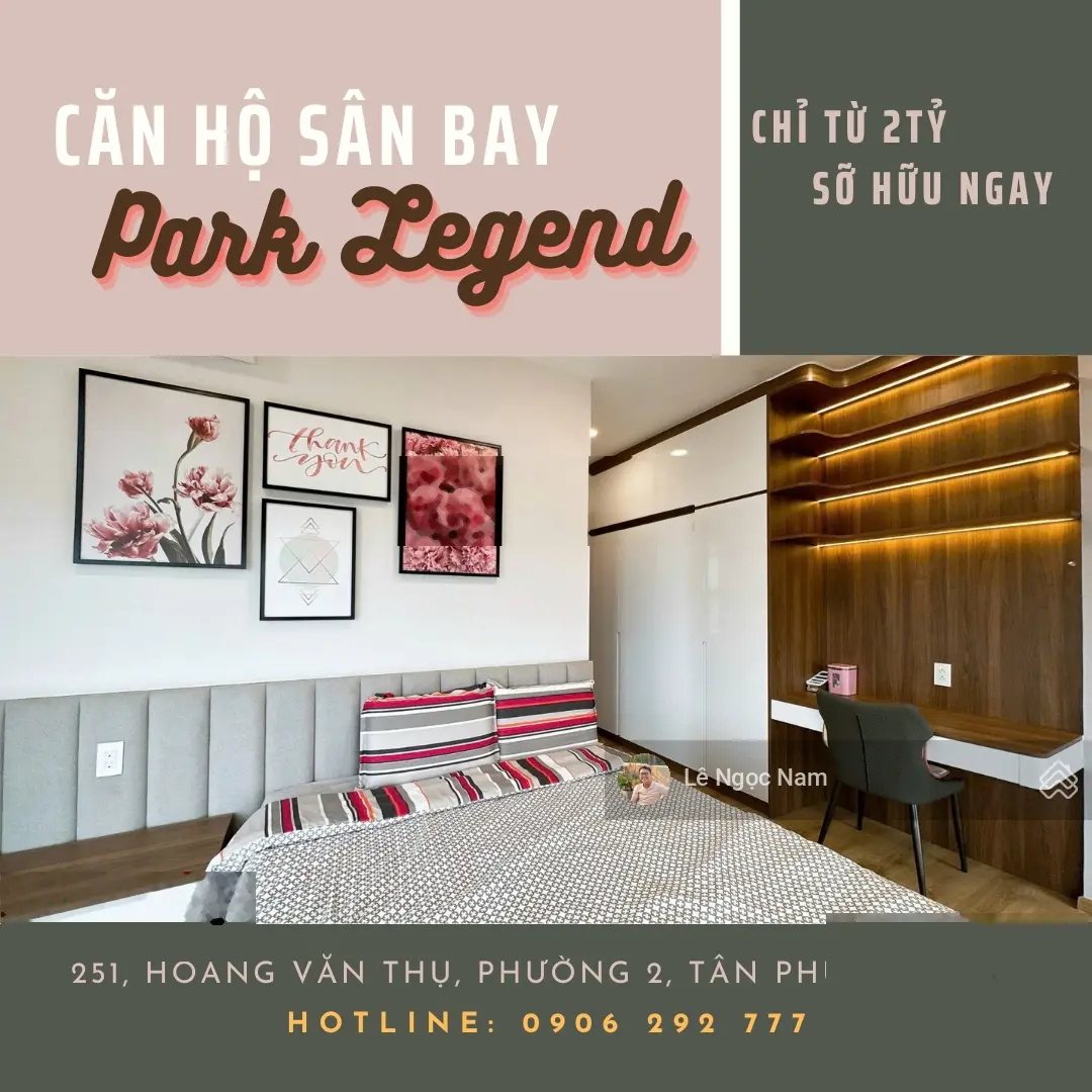 Sở hữu căn hộ Park Legend ngay sân bay Tân Sơn Nhất. Thanh toán chỉ 30% nhận nhà ngay. Giỏ hàng CĐT