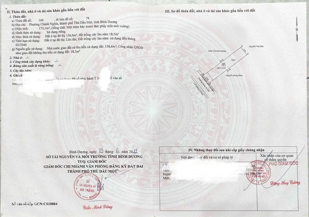 Bán gấp đất trung tâm tp thủ dầu một vị trí đắt địa cạnh kdc chánh nghĩa