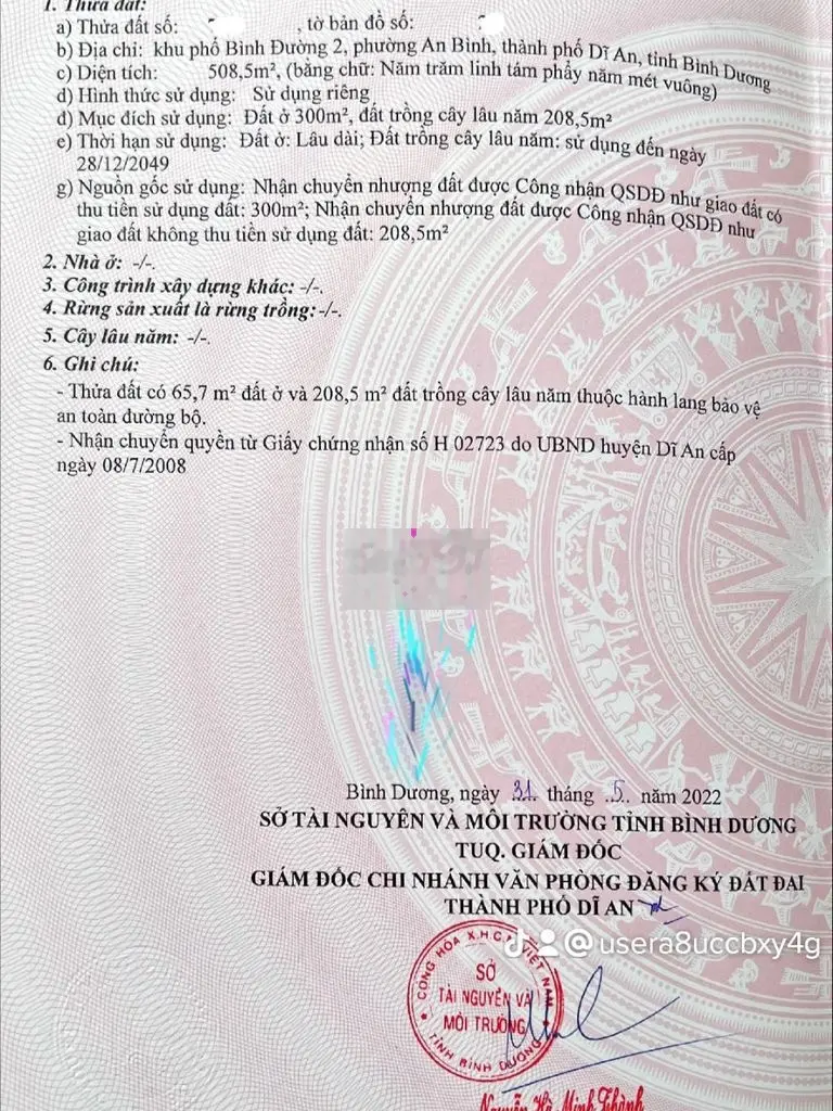Chủ Ket Ngân Hàng Nên Giảm Giá Lô MT 508m2 QL1A