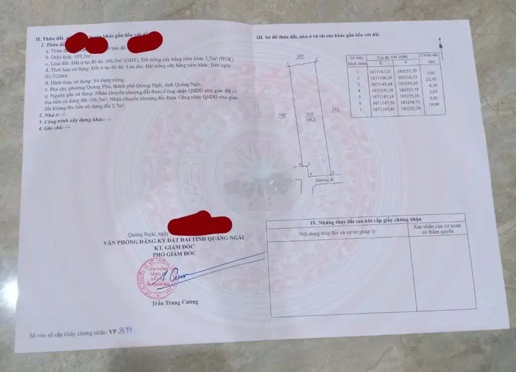 Bán lô đất gần UBND Phường Quảng Phú