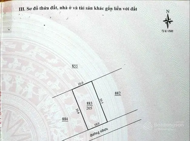 Bán lô đất mặt tiền đường Phùng Hưng, P Lộc Tiến 205m2 full thổ cư