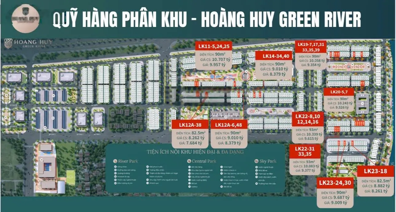 Bán Dự án bất động sản Hoàng HuyGreen River vị trí Trung tâm hành chính mới thành phố Hải phòng