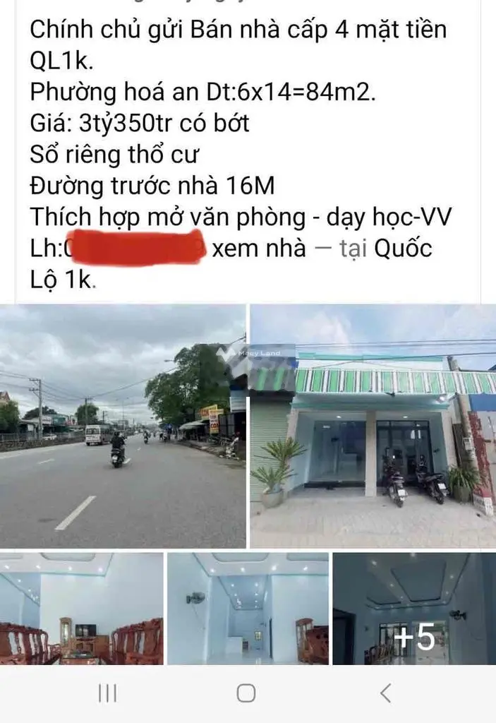 Nhà mặt tiền Quốc Lộ 1k