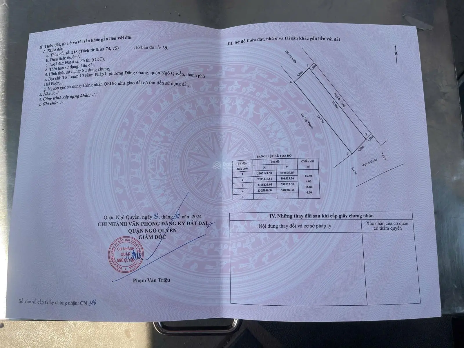 chính chủ bán lô đất biệt thự tại lô 16D lê hồng phong Đằng lâm hải an 119m Giá 10 tỷ hơn