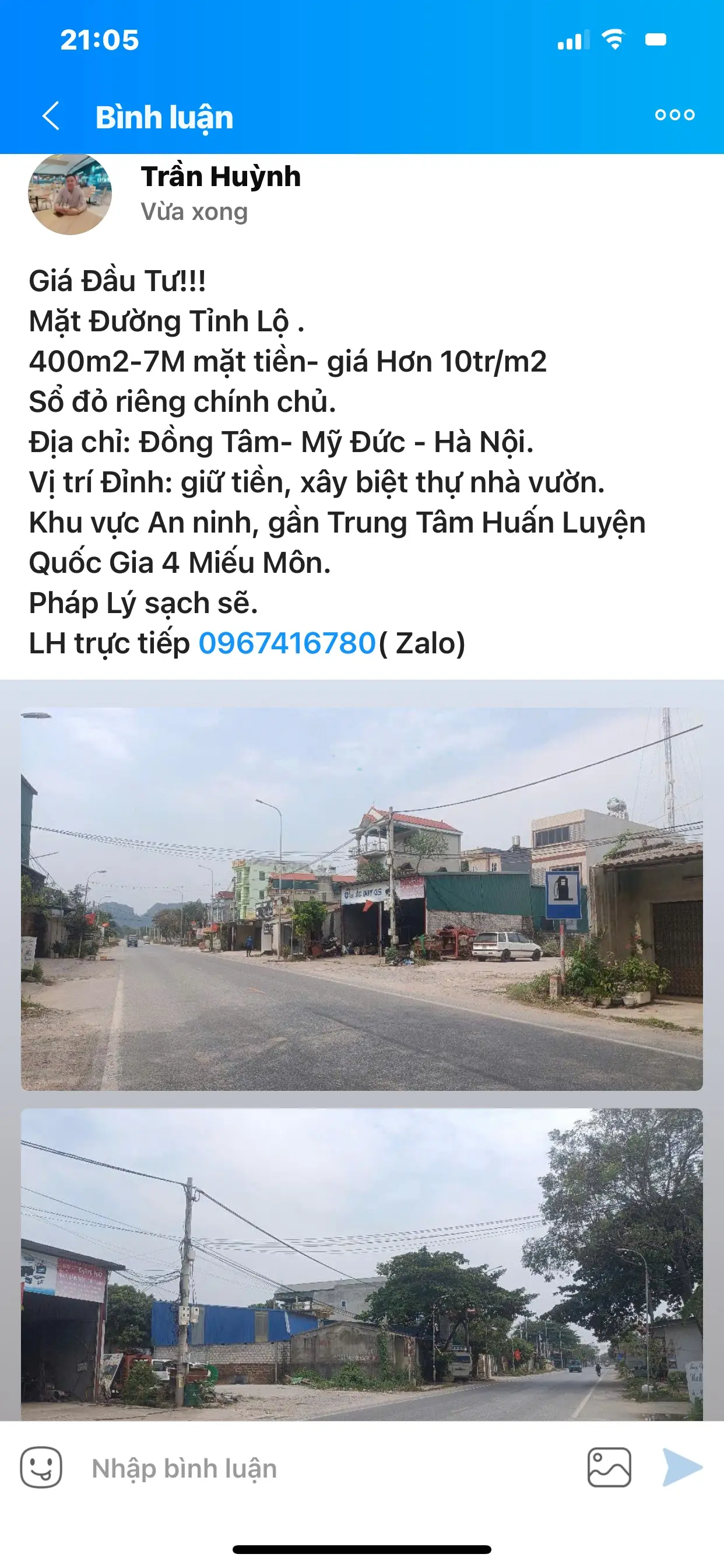 Giá Đầu Tư!!! Mặt Đường Tỉnh Lộ . 400m2-7M mặt tiền- giá Hơn 10tr/m2 Sổ đỏ riêng chính chủ.