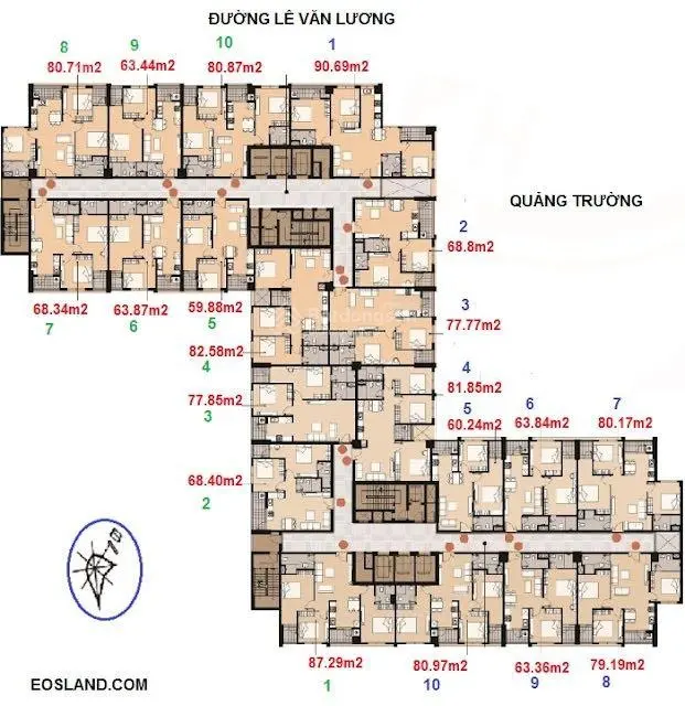 Căn đẹp tầng trung Full nội thất tại Hà Nội Center point 64m 2N 2WC. Giá chuẩn. LH: 0964 380 ***