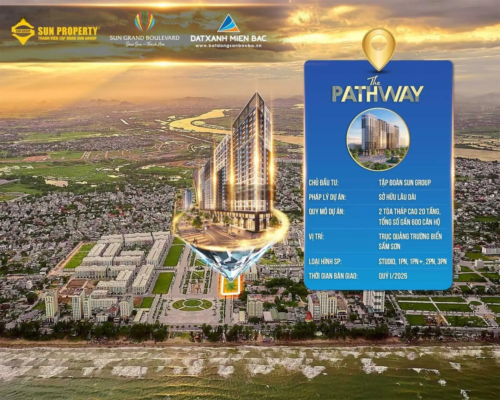 Căn hộ view biển Sầm Sơn giá chỉ hơn 2 tỷ 0919 959 ***