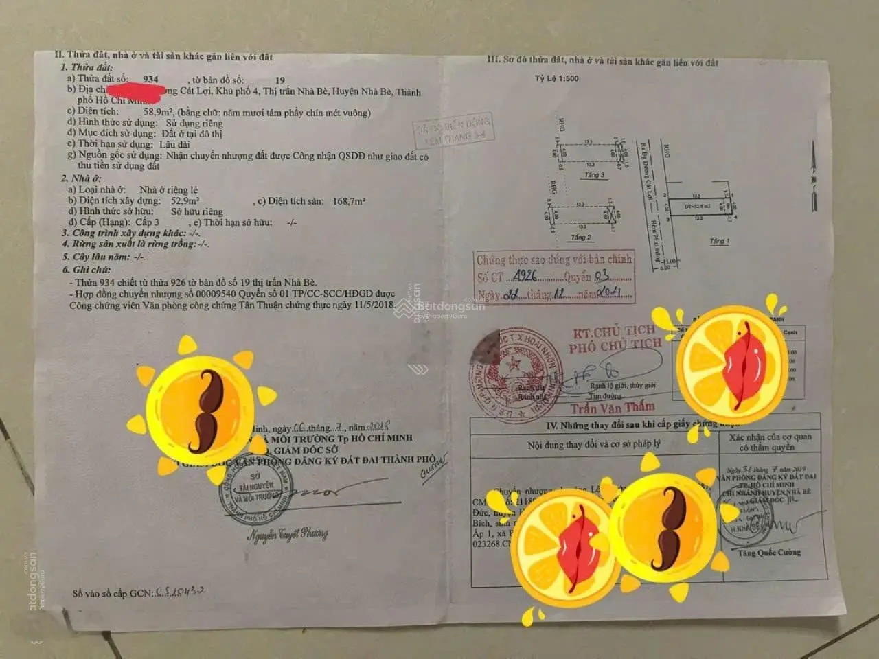 Nhà đẹp 4 tầng, ST, hẻm xe hơi 6m, đường Dương Cát Lợi TT Nhà Bè 4*15m, 5,8 tỷ, TL, SHR