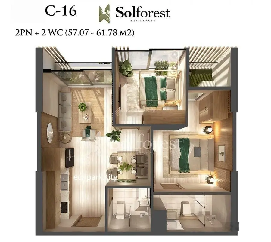 Bán căn 2PN 2WC diện tích 57m2 nhà full đồ giá 3,2 bao phí mọi thông tin, liên hệ 0948 014 ***