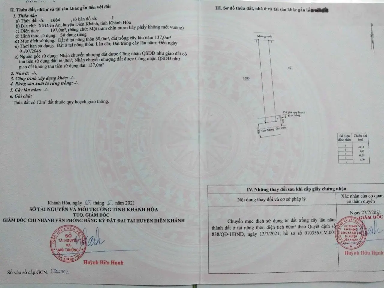 1 lô duy nhất trung tâm xã Diên An đường ô tô 6m giá chỉ 9 triệu/m2 (thương lượng chính chủ)