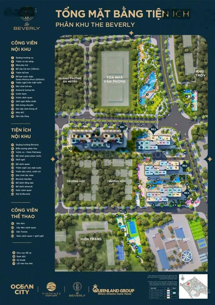 Chính chủ Bán căn hộ cao cấp 2 ngủ 2 vệ sinh 63m2 2 ban công nối dài Beverly Ocean Park .